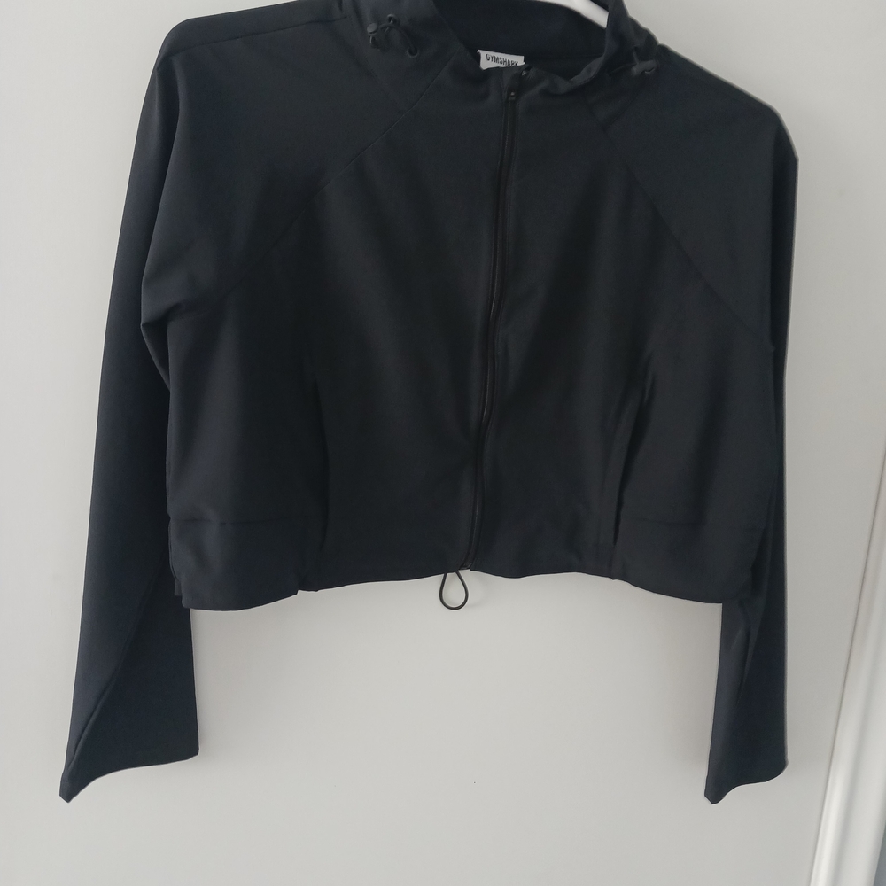 Gymshark Black Cropped Zip Hoodie